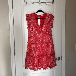 Red floral dress